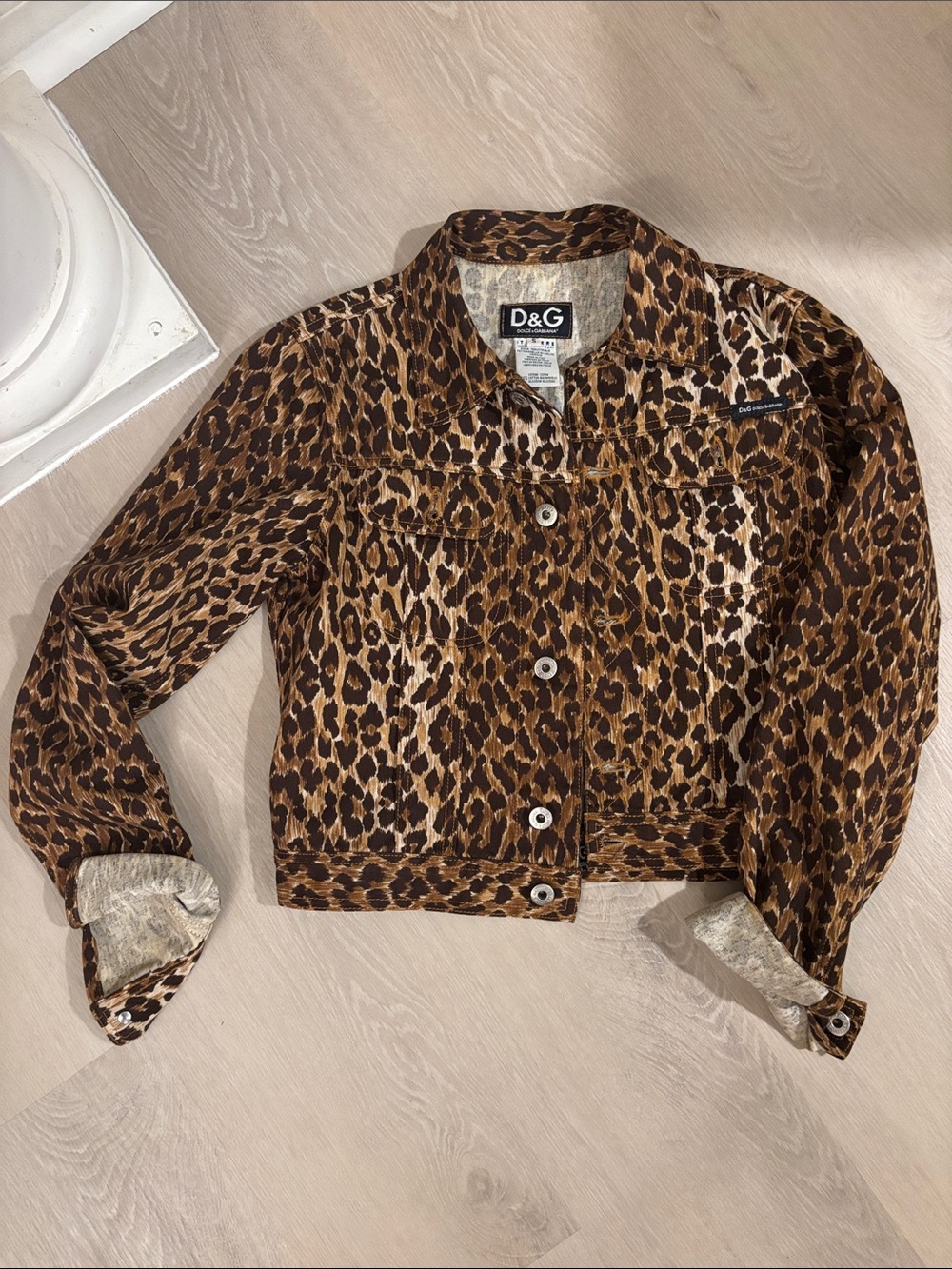 Dolce & Gabbana Leopard-Print Jean Jacket in Brown and Black